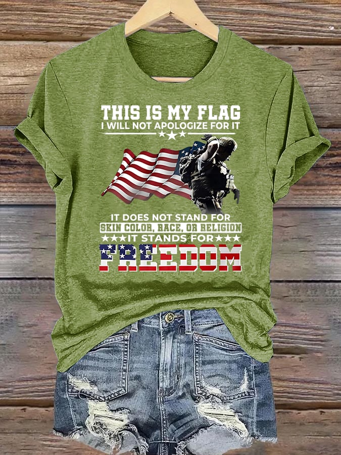 Women's THIS IS MY FLAG Print T-Shirt