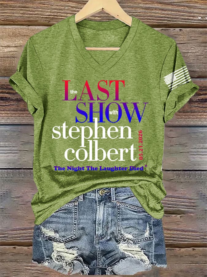 🔥Buy 3 Get 15% Off🔥V-Neck Retro Last Show 05.21.2026 The Night The Laughter Died Print T-Shirt
