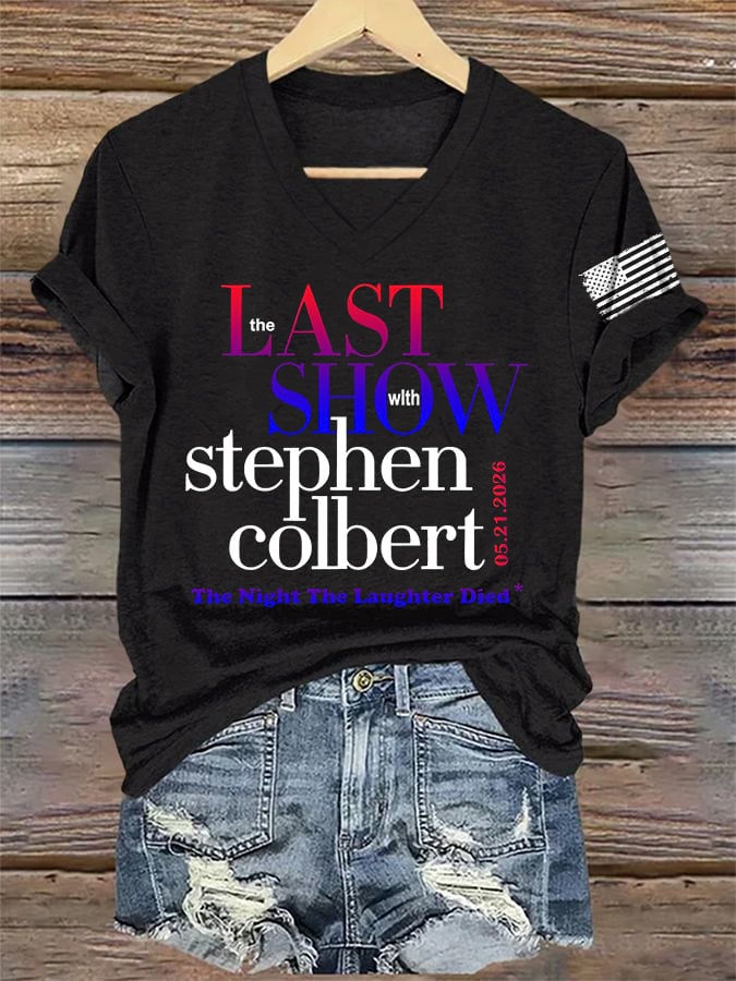 🔥Buy 3 Get 15% Off🔥V-Neck Retro Last Show 05.21.2026 The Night The Laughter Died Print T-Shirt