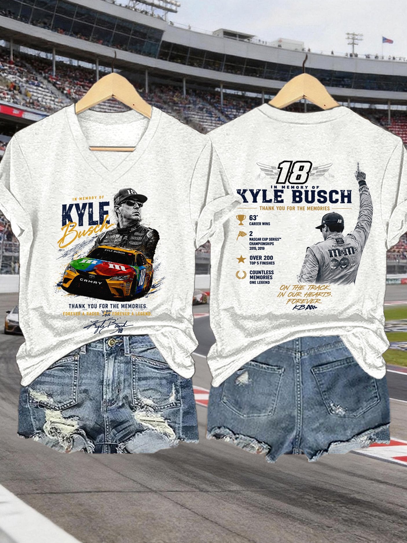 Women's Racing Legend Memorial Print Casual T-shirt