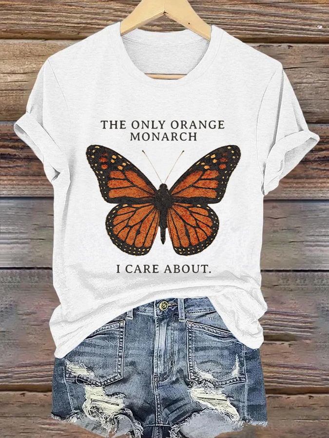 🔥Buy 3 Get 15% Off🔥Retro The Only Orange Monarch I Care About Print T-Shirt