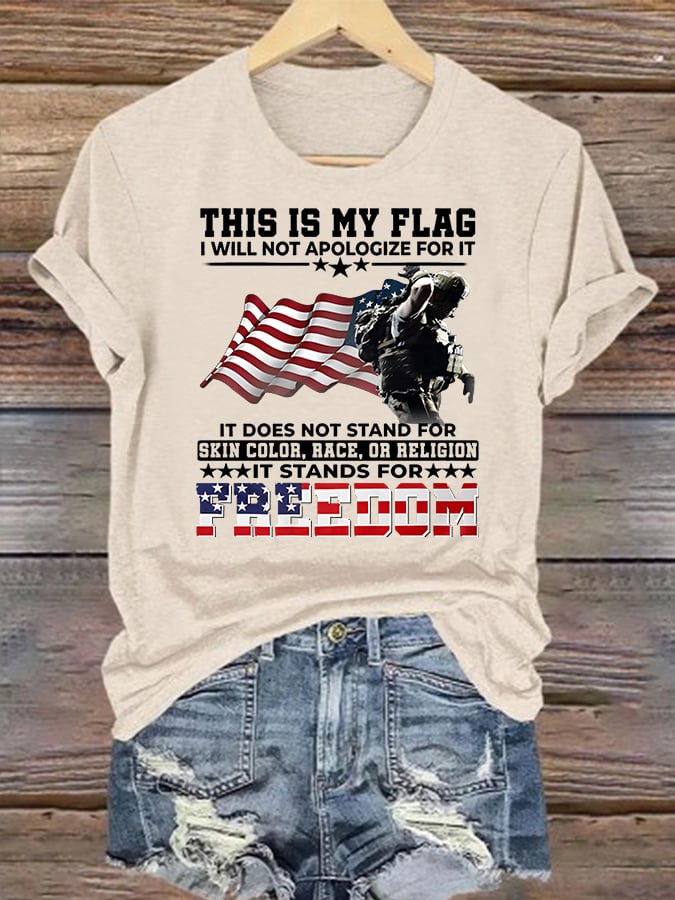 Women's THIS IS MY FLAG Print T-Shirt