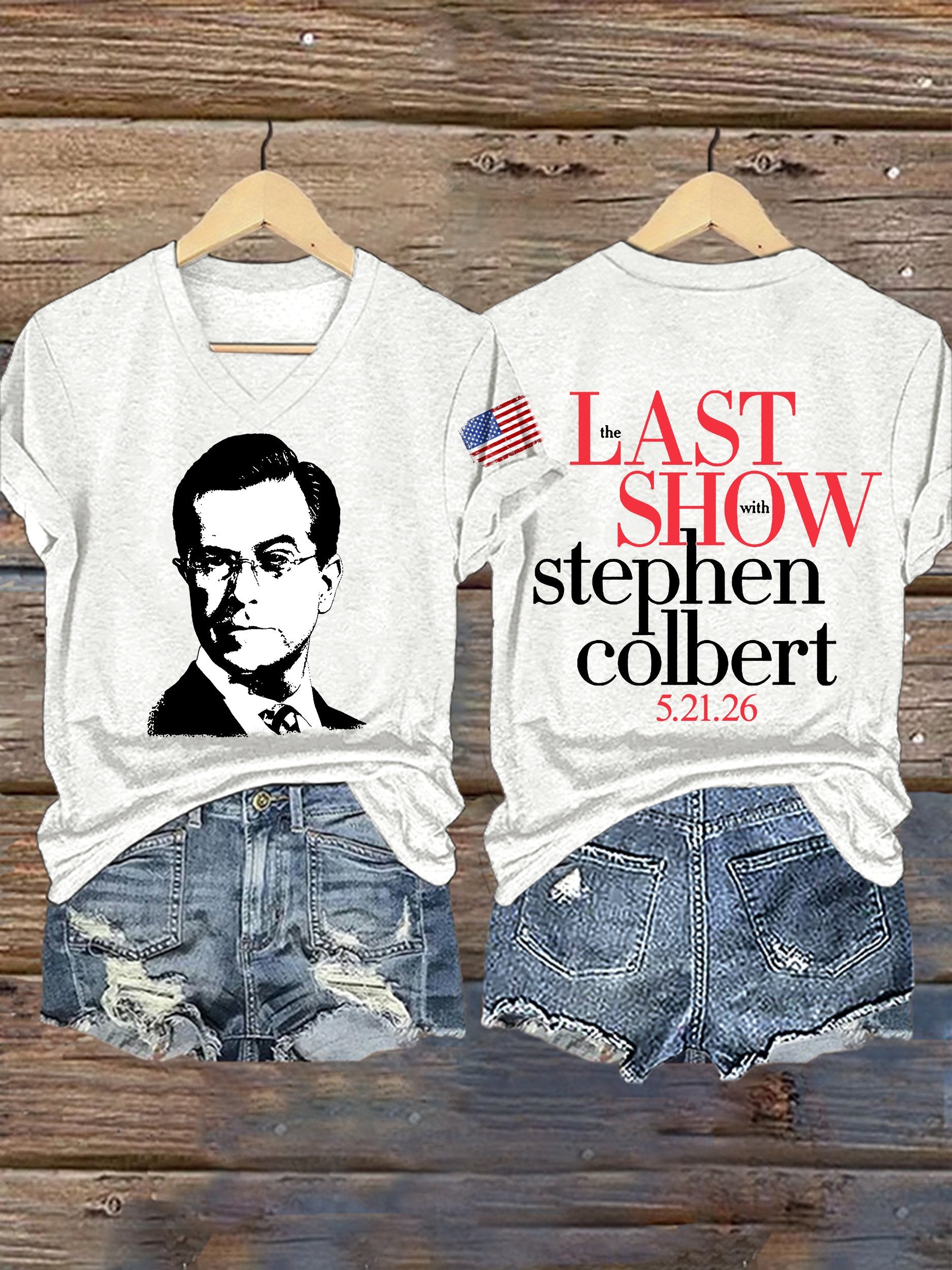 🔥Buy 3 Get 15% Off🔥V-Neck Retro Last Show 05.21.2026 Print T-Shirt