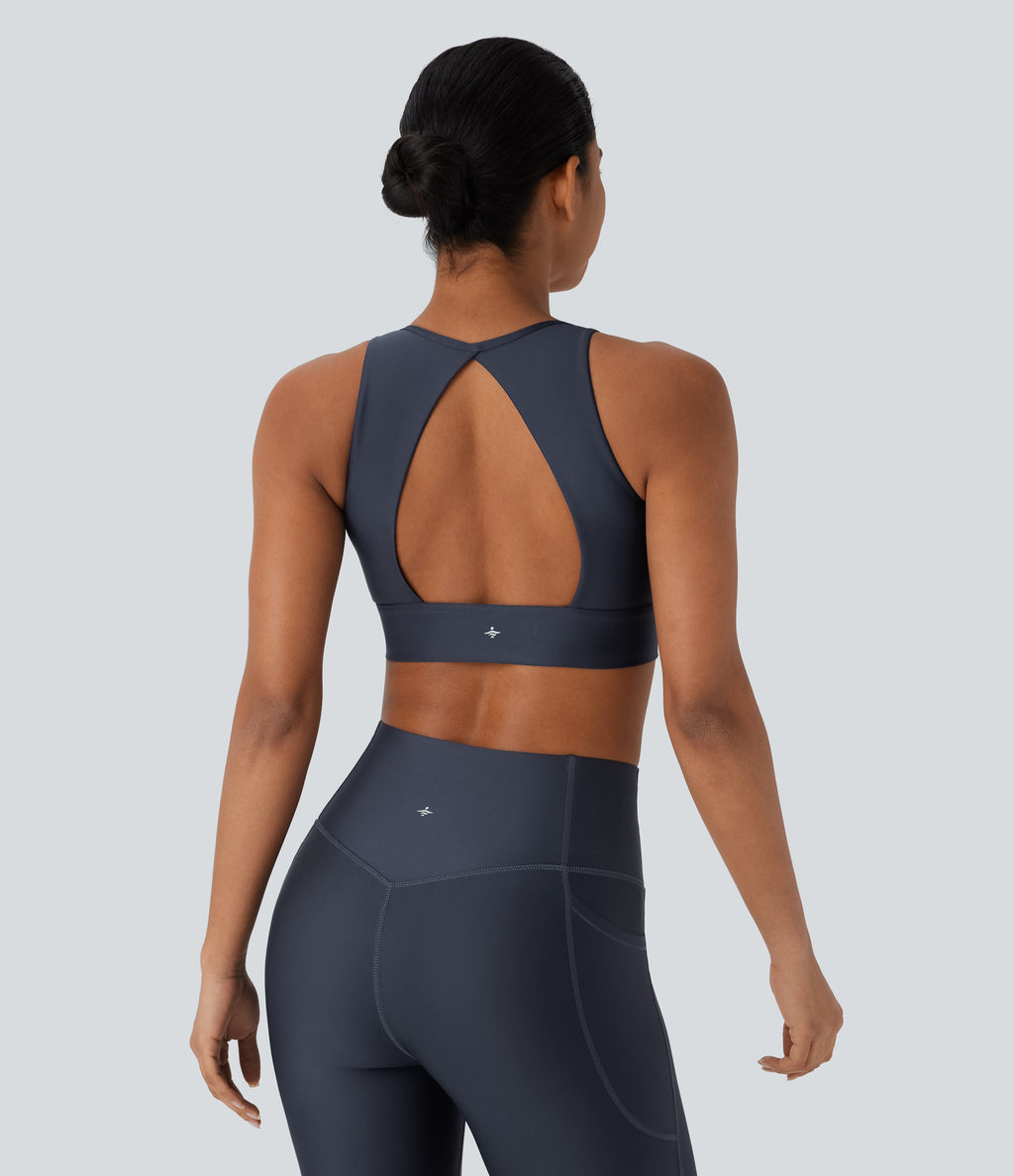Light Support Sheen Yoga Sports Bra