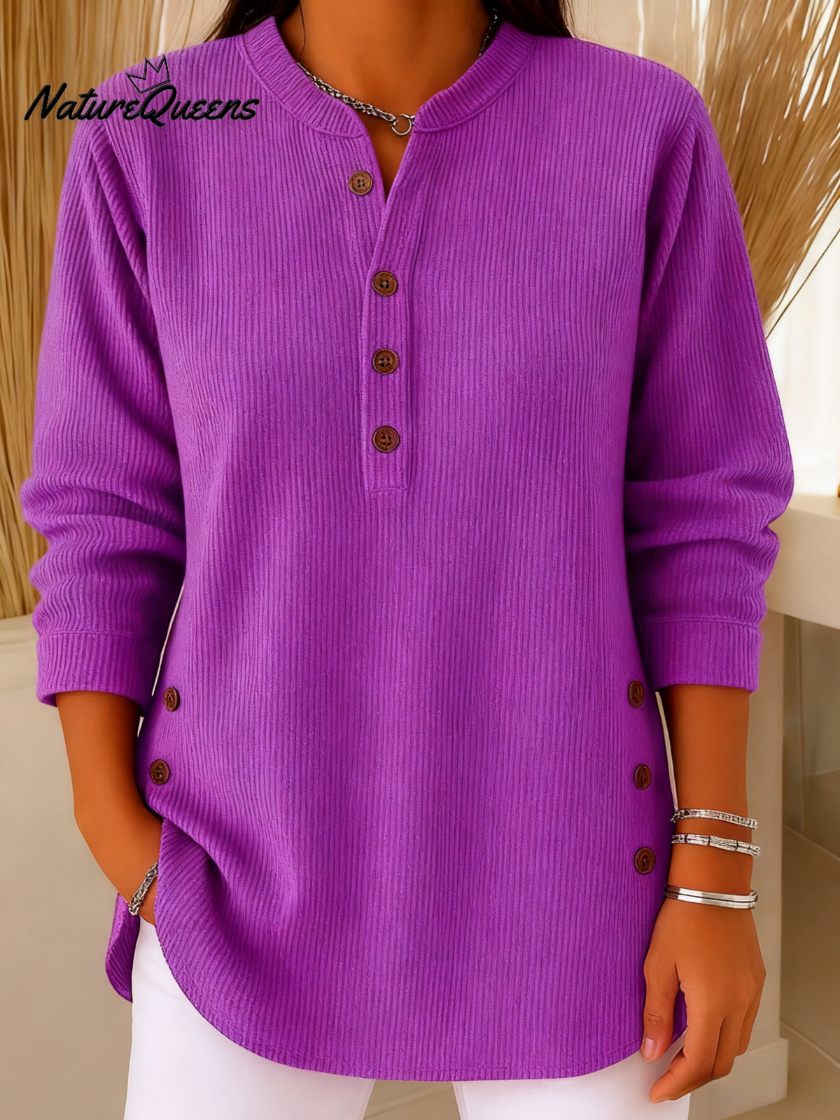 Women's Solid Color Crew Neck Long Sleeve Casual Loose Knit Pullover