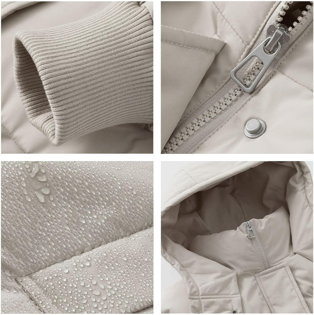 Long Puffer Jacket for Women,2024 Thickened Winter Coat Hooded with Deep Pockets, Ladies Warm Winter Jacket