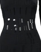 Mock Neck Long Sleeve Hollow Out Bodycon Dress Sexy Party Dress