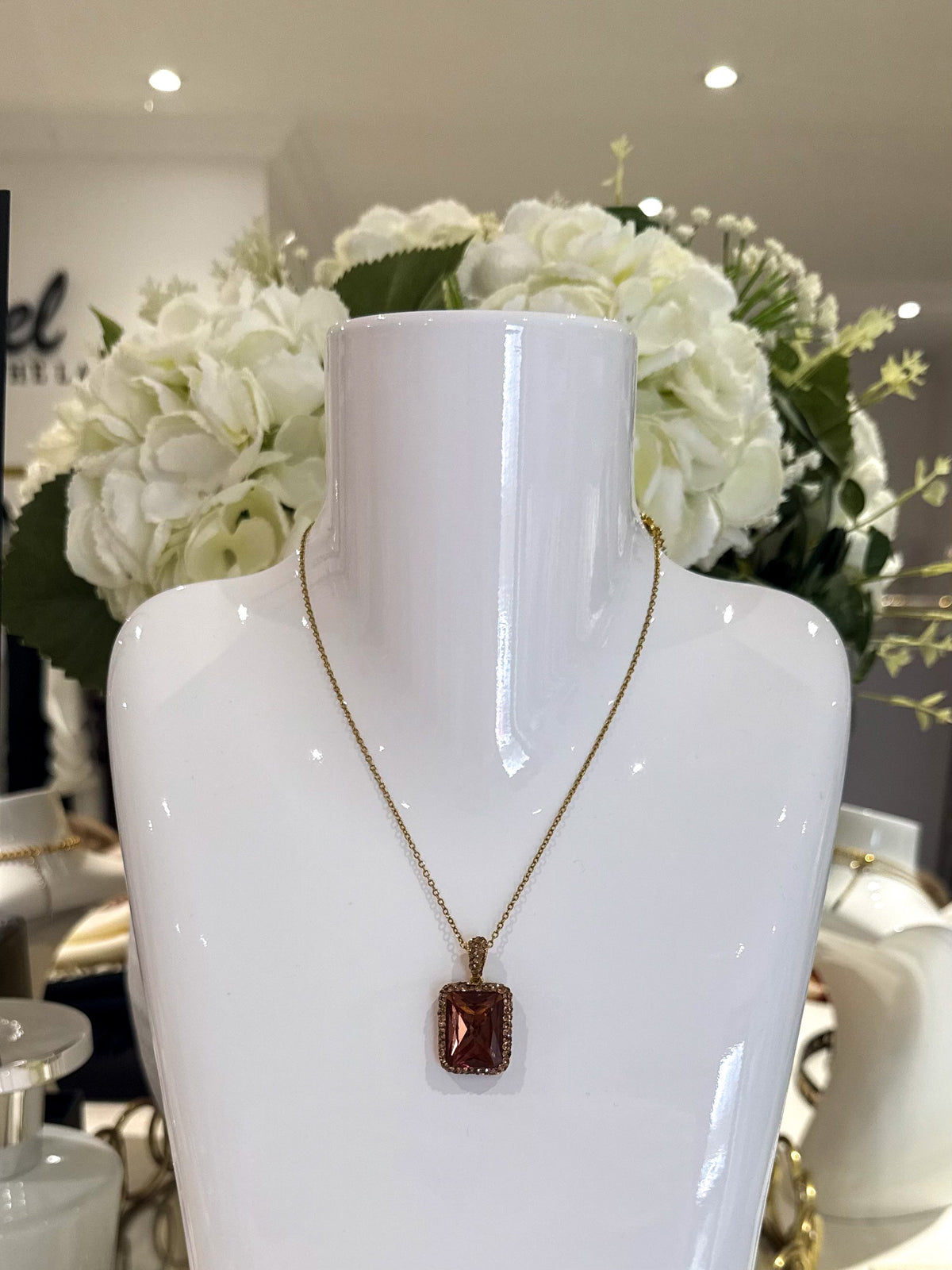 Crystal Pendant Necklace (6 Colours)