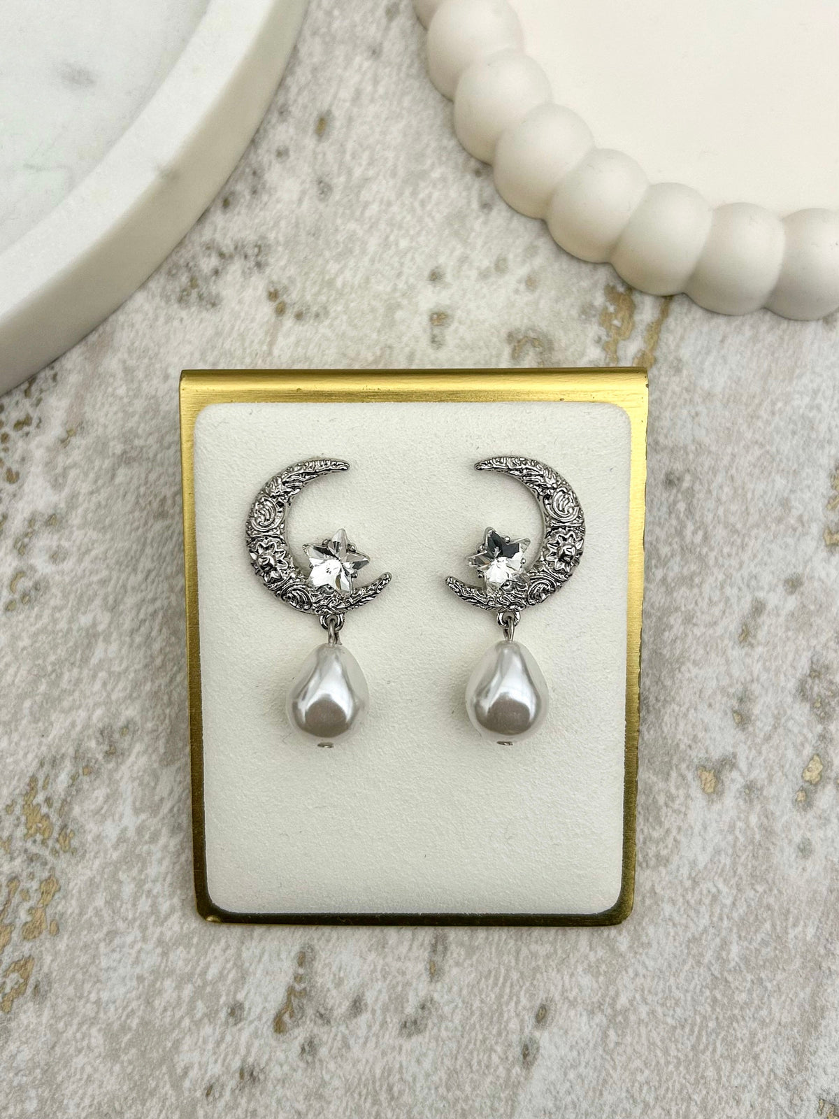 Moon Star & Pearl Earrings (2 Colours)