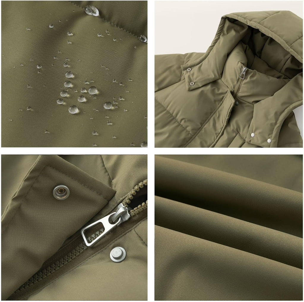 Long Puffer Jacket for Women,2024 Thickened Winter Coat Hooded with Deep Pockets, Ladies Warm Winter Jacket