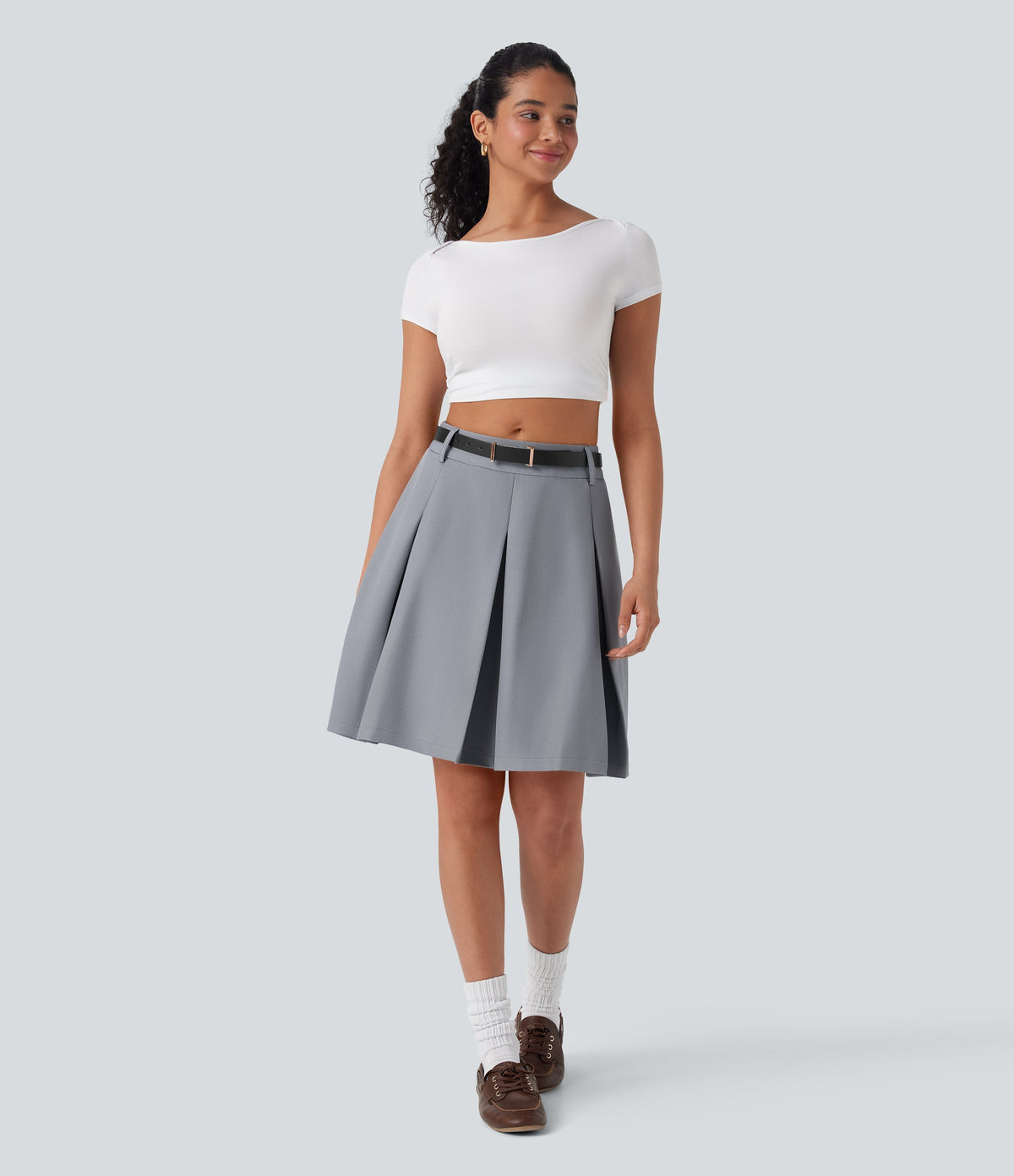 Mid Rise A-Line Mini Casual Skirt