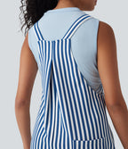Pockets Stripe Waffle Overalls