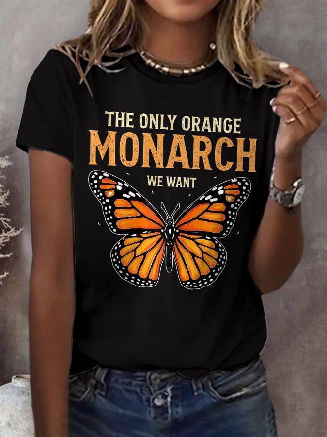 🔥Buy 3 Get 15% Off🔥Retro The Only Orange Monarch We Want Print T-Shirt