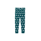 Christmas Family Matching Pajamas-Dark Green&Deer Patterned Pjs Set with "Merry Christmas" Artistic Font Print