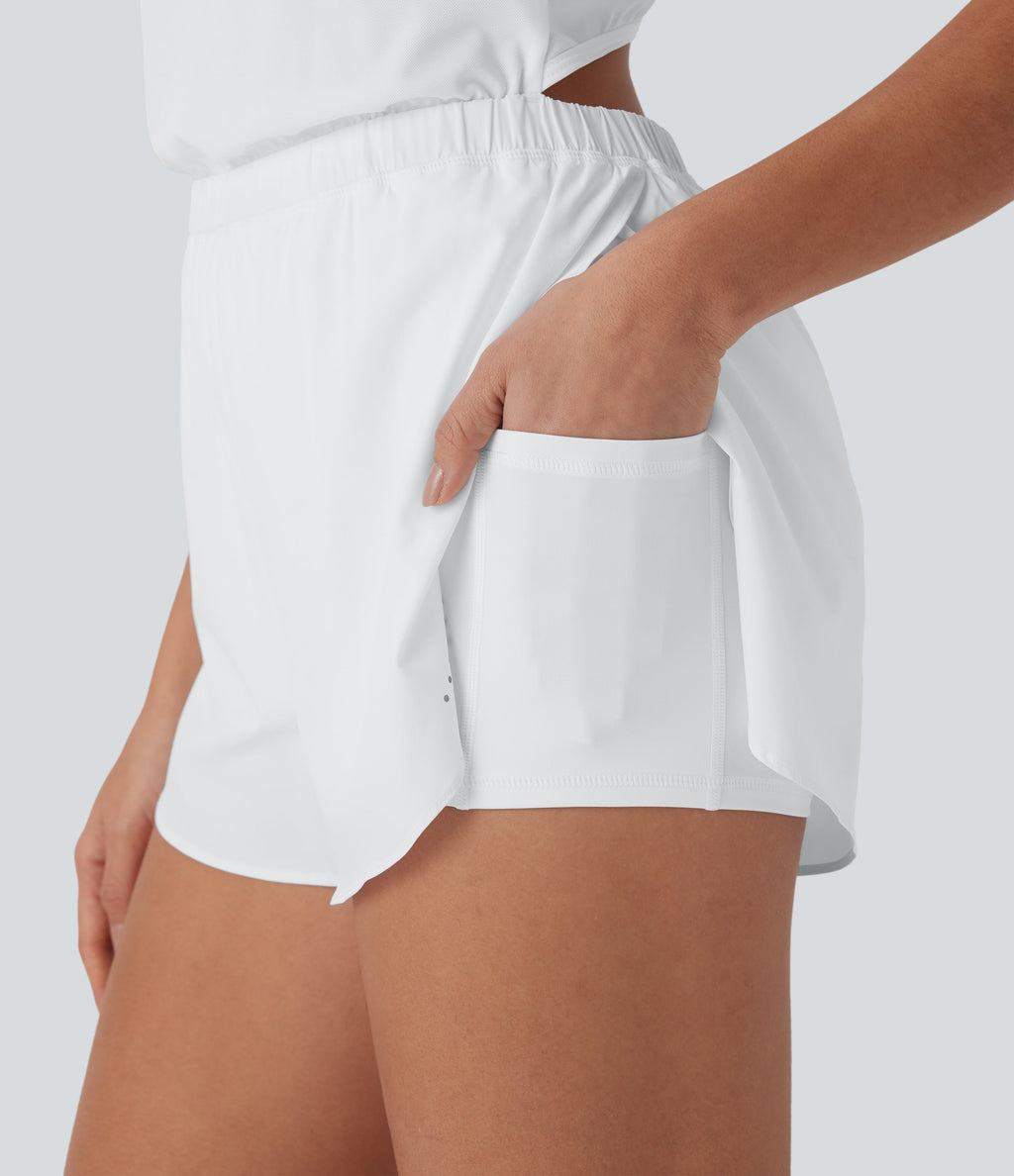 Reflective 2-in-1 Quick Dry Running Romper with Pockets-Easy Peezy Edition-UPF50+