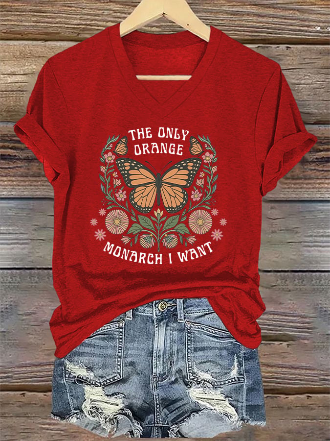 🔥Buy 3 Get 15% Off🔥Women's The Only Orange Monarch I Want Print T-shirt