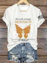 🔥Buy 3 Get 15% Off🔥V-Neck Retro The Only Orange Monarch I Want Monarch Butterflies Print T-Shirt