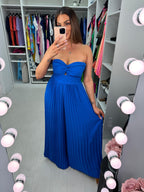 Agostina Pleated Jumpsuit With Padded Bust