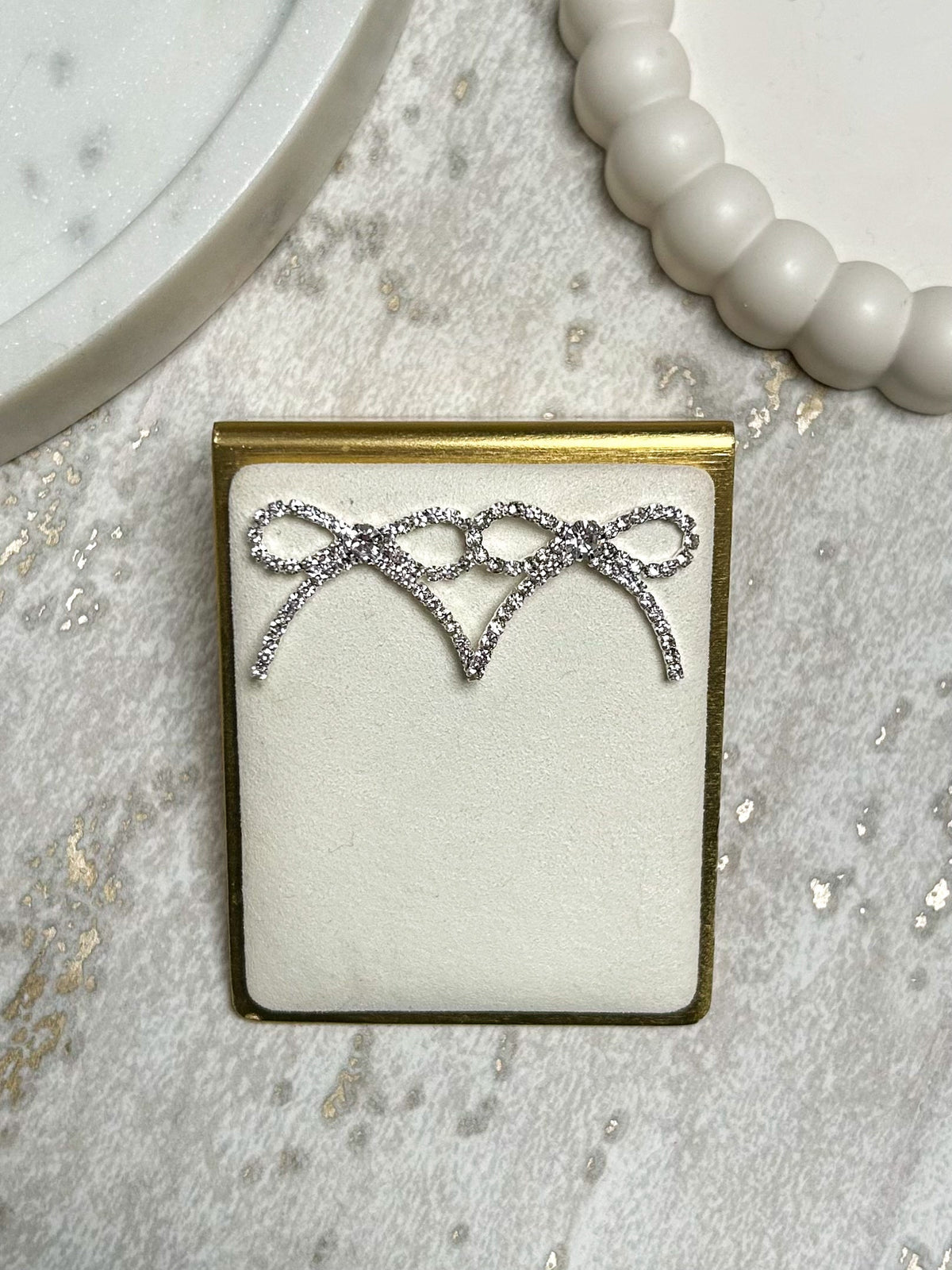 Diamante Bow Earrings (2 Colours)