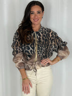 Leopard Print Bomber Jacket