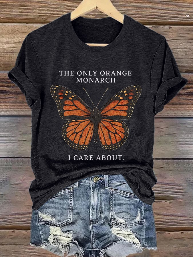 🔥Buy 3 Get 15% Off🔥Retro The Only Orange Monarch I Care About Print T-Shirt