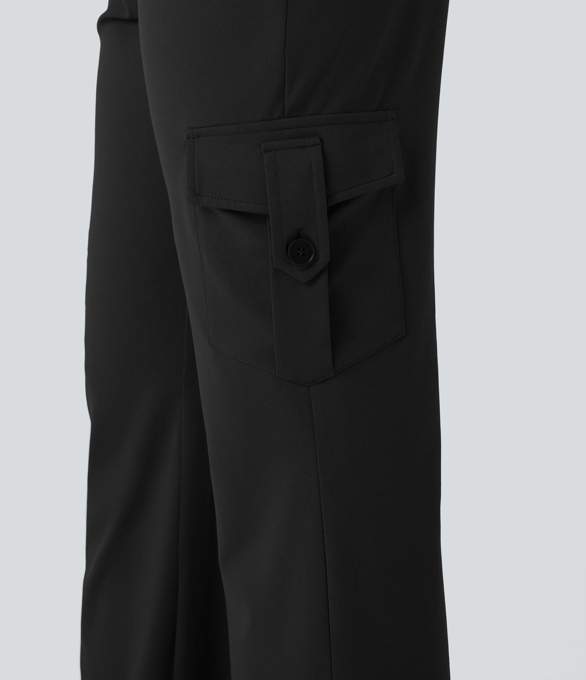 Low Rise Drawstring Casual Bootcut Cargo Pants with Pockets