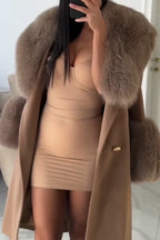 Women Fur Collar Temperament Casual Windbreaker
