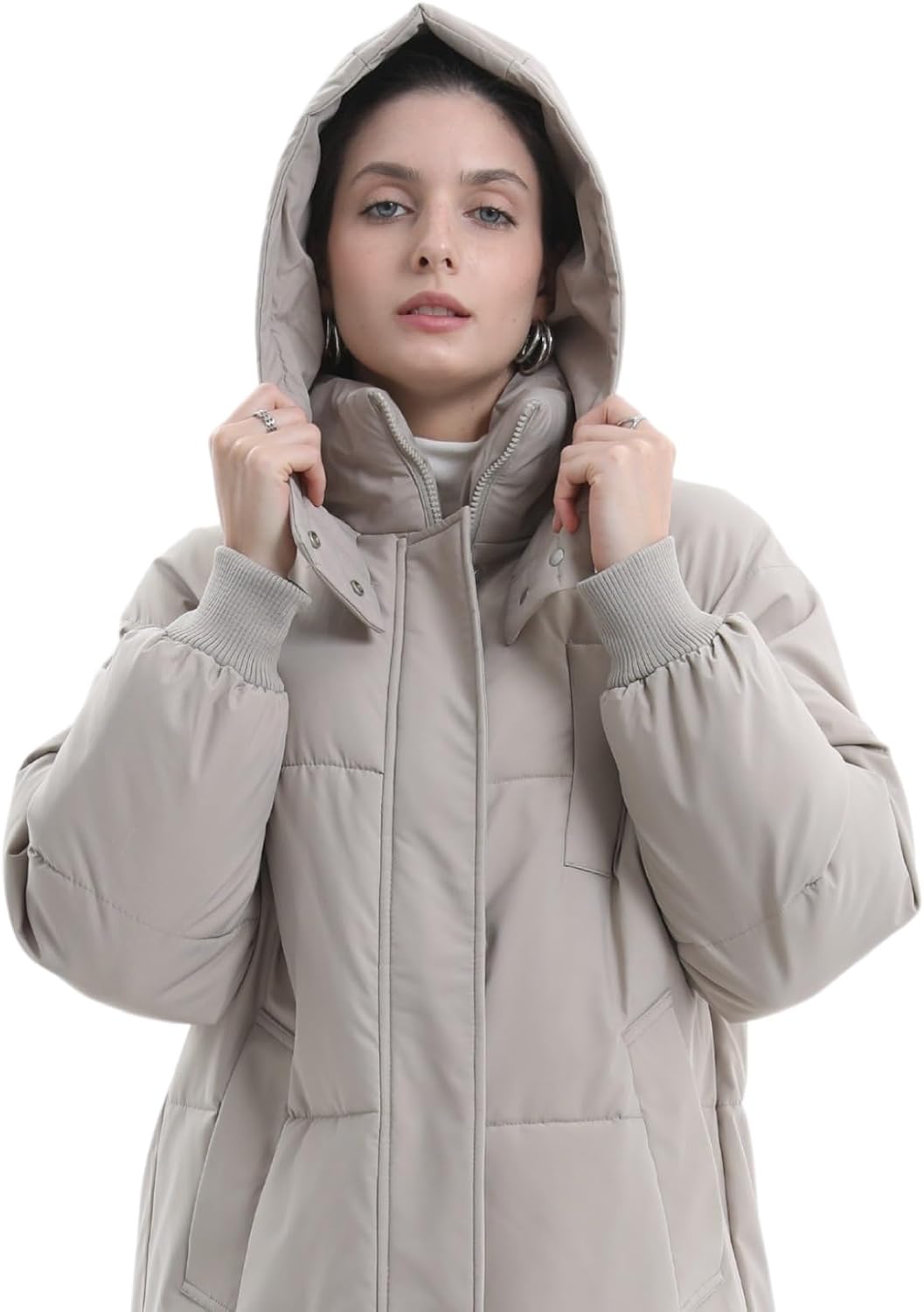 Long Puffer Jacket for Women,2024 Thickened Winter Coat Hooded with Deep Pockets, Ladies Warm Winter Jacket