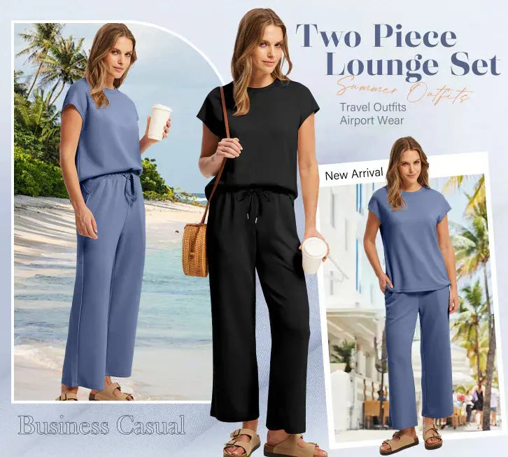 2025 New Women's  Sleeveless Top & Wide-Leg Pants 2-Piece Set