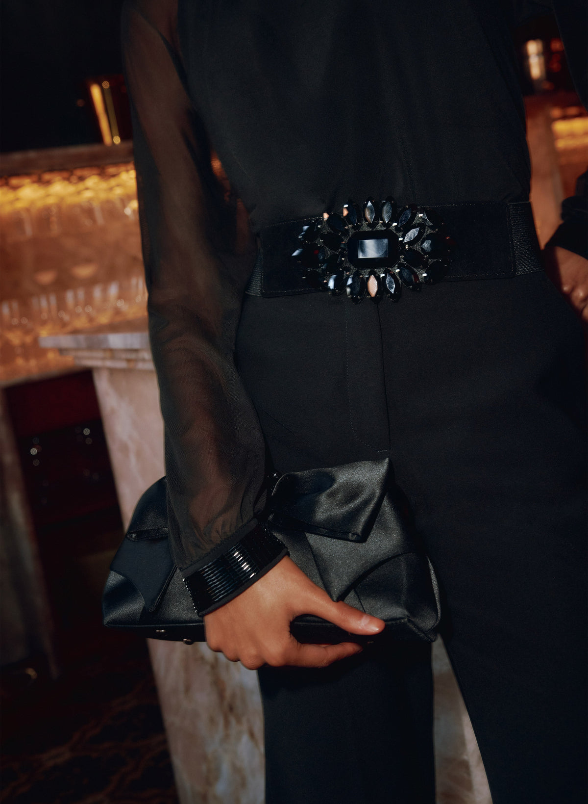 Satin Bow Clutch