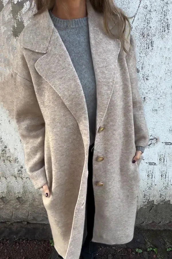 CLEARANCE SALE🔥Solid Color Lapel Long Sleeve Loose Casual Jacket- 48% OFF