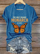 🔥Buy 3 Get 15% Off🔥V-Neck Retro The Only Orange Monarch We Want Print T-Shirt