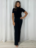 Tailored Zip Side Flared Trousers (3 Colours)