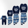 Joyful Blue Christmas Pajamas Set With Cheerful Slogans