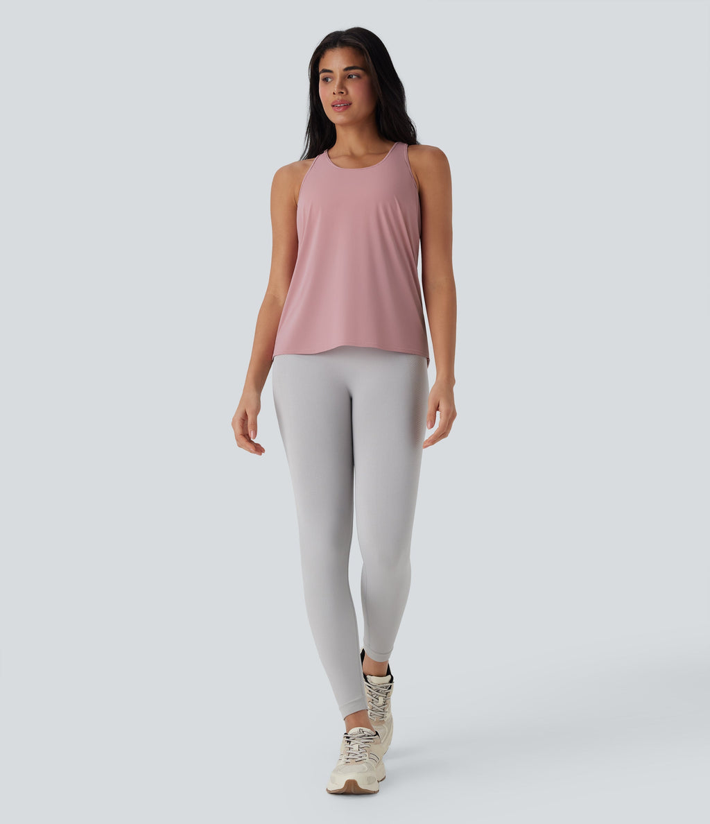 Round Neck High Low Cool Touch Quick Dry Running Tank Top