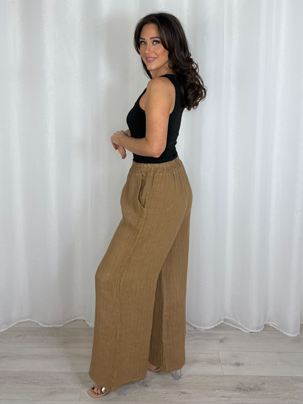Linen Pinstripe Trousers (7 Colours)