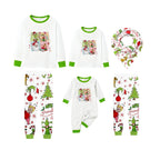 Holiday Family Christmas Pajamas Set With Cute Xmas Character Pattern Print