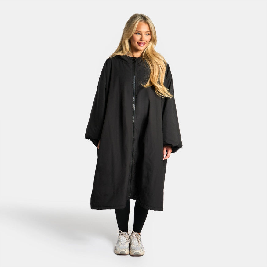 Drying Robe Waterproof Wind Resistant Changing Robe Soft Sherpa Fleece Lined Oversized Hooded Long Sleeve Coat Jacket for Kids Adults Men Women Surfing Beach Swimming Keep Dry
