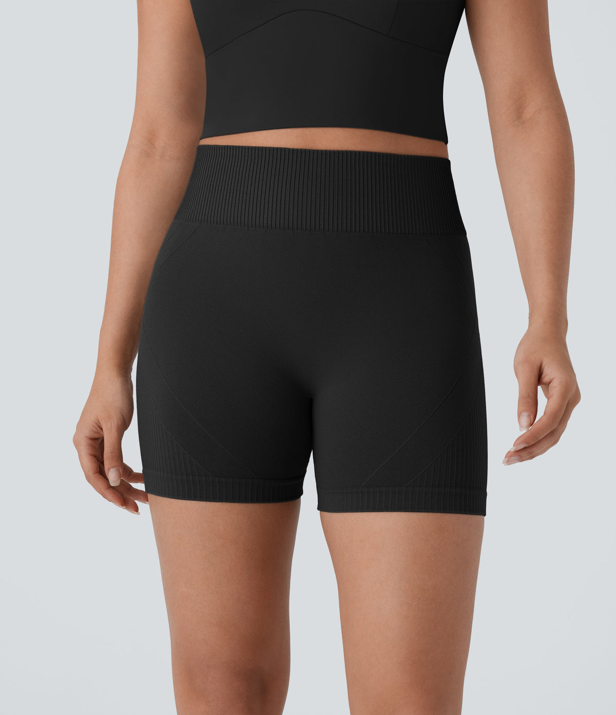 Seamless Flow High Waisted Ruched Yoga Biker Shorts 4''