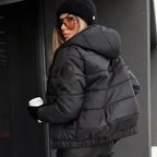 Damen lässige, warme Jacke mit Kapuze