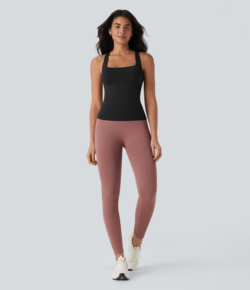 Backelss Racerback Cut Out Yoga Tank Top