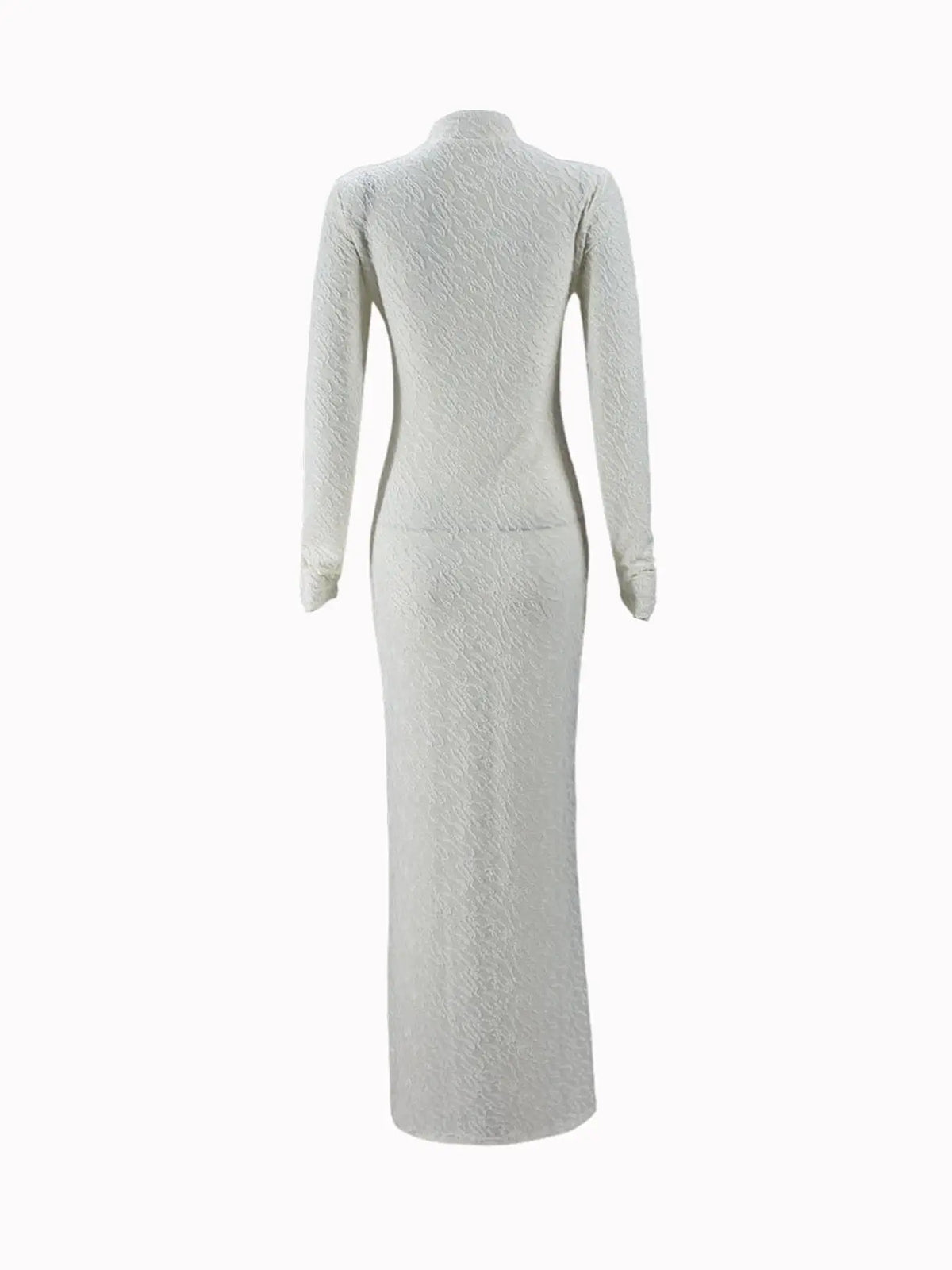 Women's Plain Solid Long Sleeve Bodycon Dress, Casual Fashion Mock Neck Maxi Dress for Daily Wear, Ladies Clothes for Spring