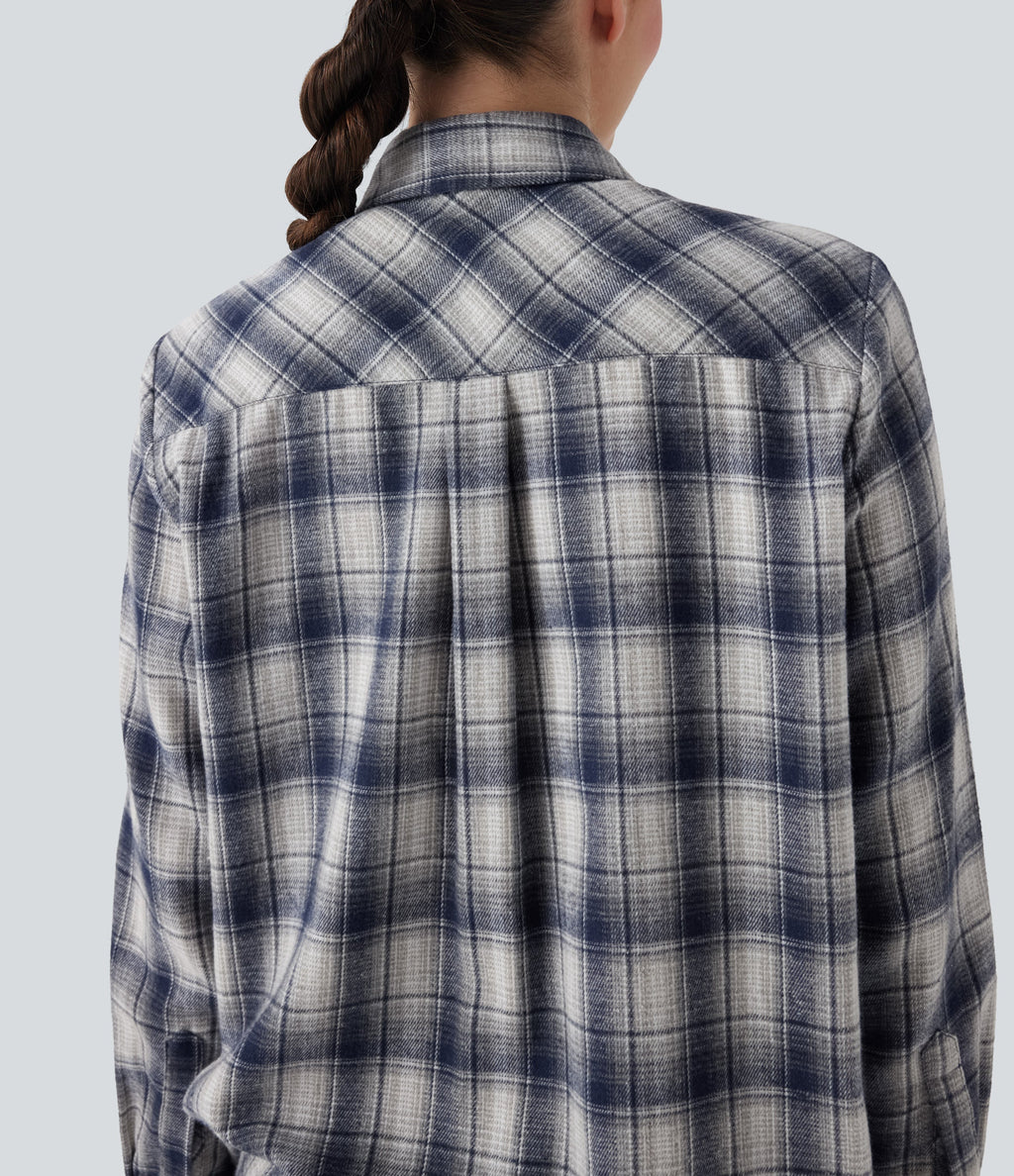Long Sleeve Plaid Casual Shirt