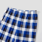 Christmas Family Matching Pajamas-Navy & White Plaid Pjs Set with "We Are Family Christmas 2025" Colorful Text Print