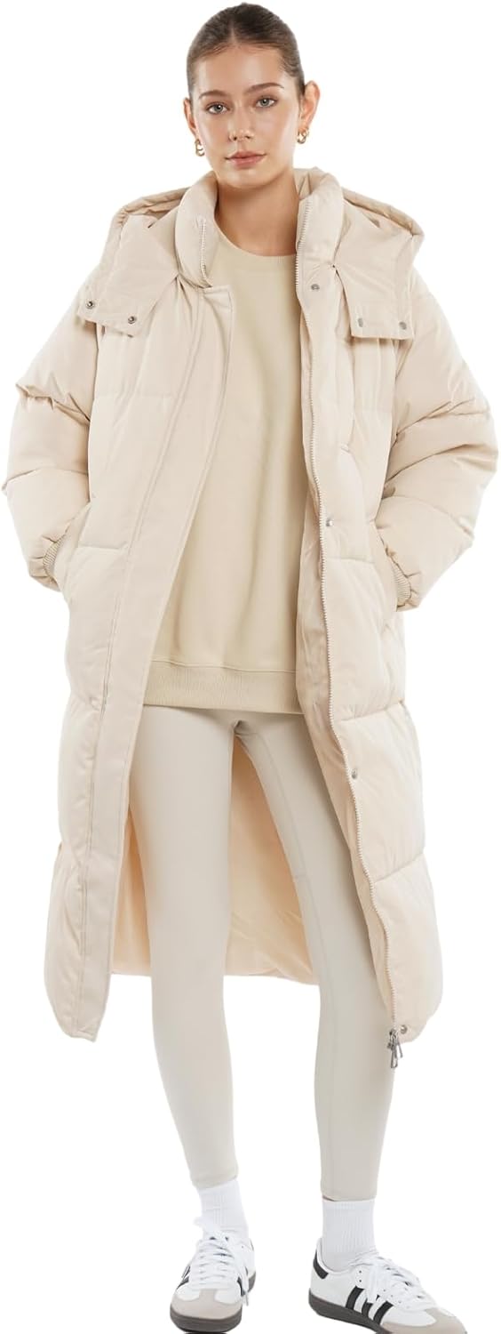 Long Puffer Jacket for Women,2024 Thickened Winter Coat Hooded with Deep Pockets, Ladies Warm Winter Jacket