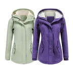 DGHM-JLMY 1/2 Pack Women's Windproof Waterproof Cotton Coats Fashion Warm Hooded Outerwear Solid Thick Fleece Jacket