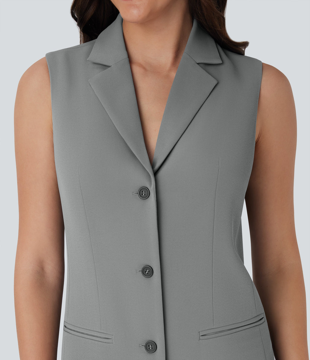 Sleeveless Mini Work Dress with Pockets