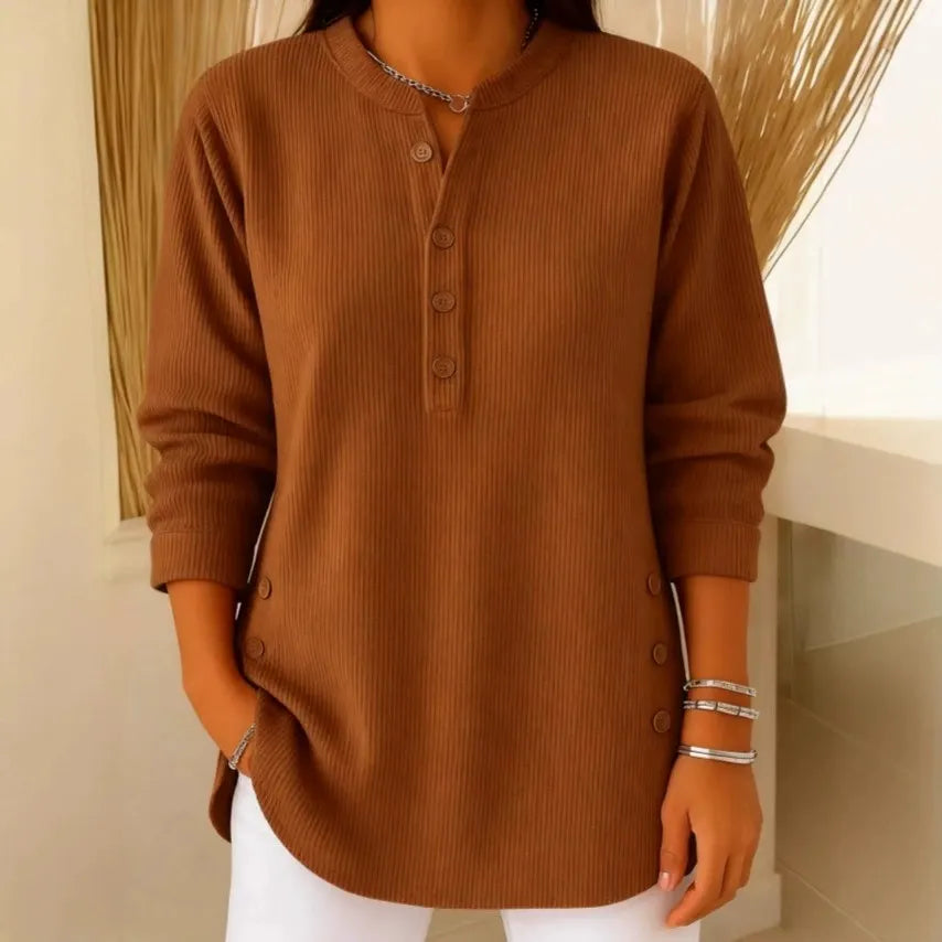 Women's Solid Color Crew Neck Long Sleeve Casual Loose Knit Pullover
