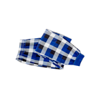 "We are Family 2025 Christmas Make Memories Together" Slogan Print Blue Long Sleeve with Versatile Blue and White Plaid Pants Family Matching Pajamas