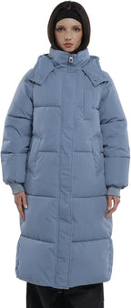 Long Puffer Jacket for Women,2024 Thickened Winter Coat Hooded with Deep Pockets, Ladies Warm Winter Jacket